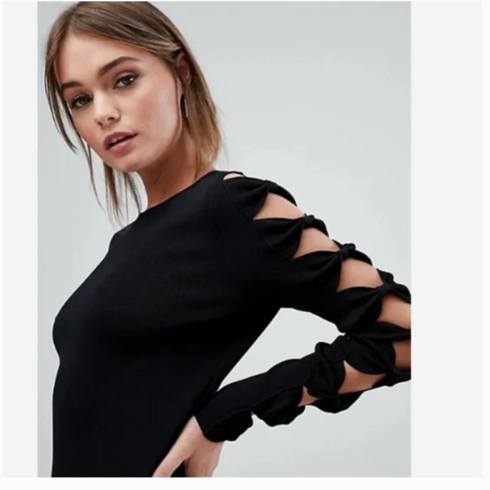 Ted Baker Yonoh Cut Out Bow Sleeve Jumper Sweater Size 10